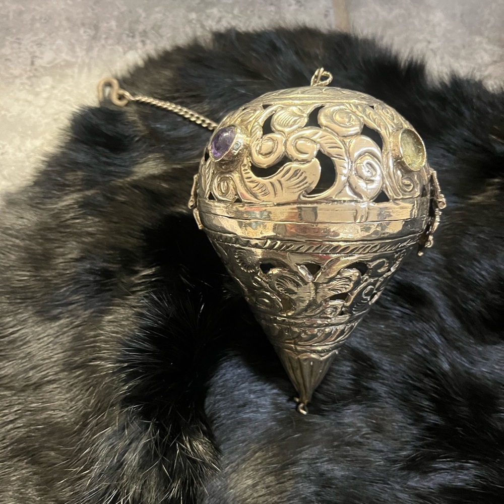 Elegant Silver Incense Holder